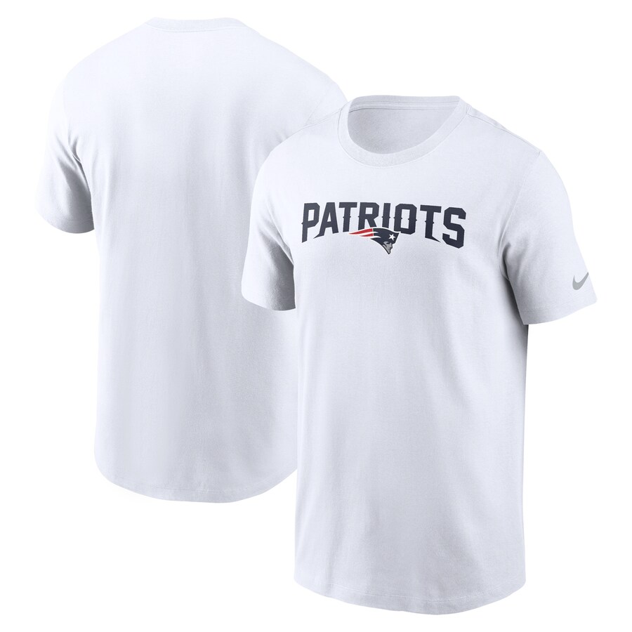Men's New England Patriots Nike White Primetime Wordmark Essential T-Shirt - ujerseystore