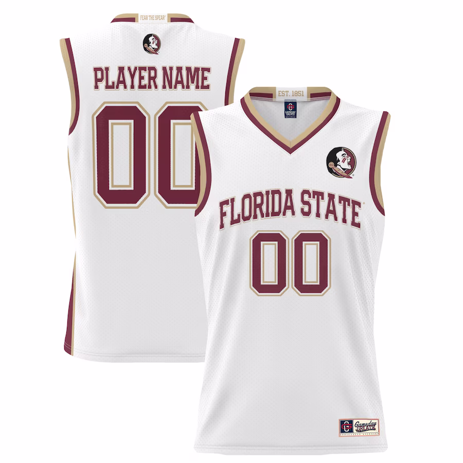 Florida State Seminoles GameDay Greats Youth NIL Pick-A-Player Lightweight Basketball Jersey - White - ujerseystore