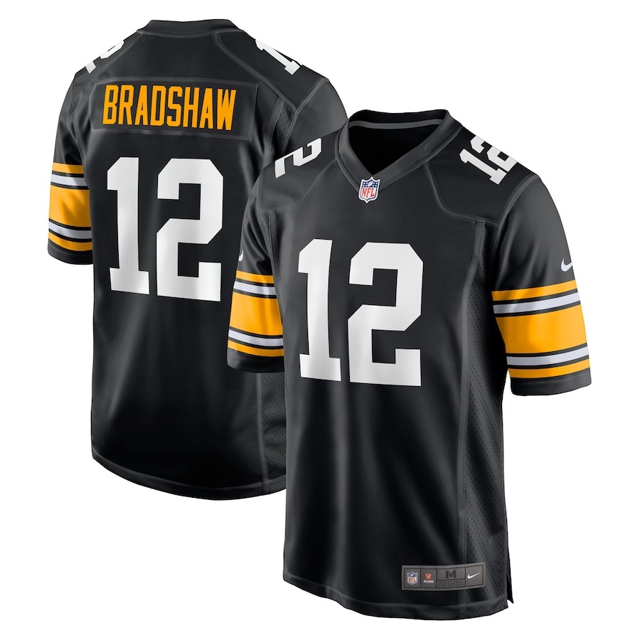 Men's Pittsburgh Steelers Terry Bradshaw Nike Black Retired Player Jersey - ujerseystore