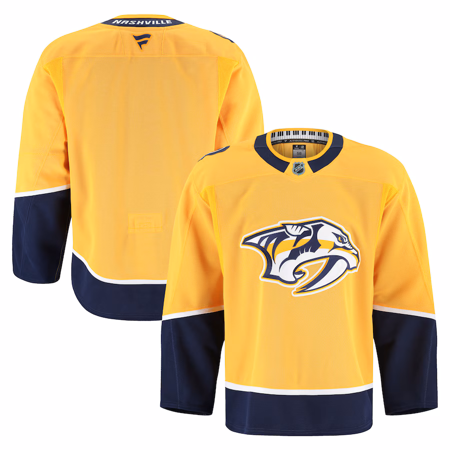Men's Nashville Predators Fanatics Yellow Home Authentic Pro Jersey - ujerseystore