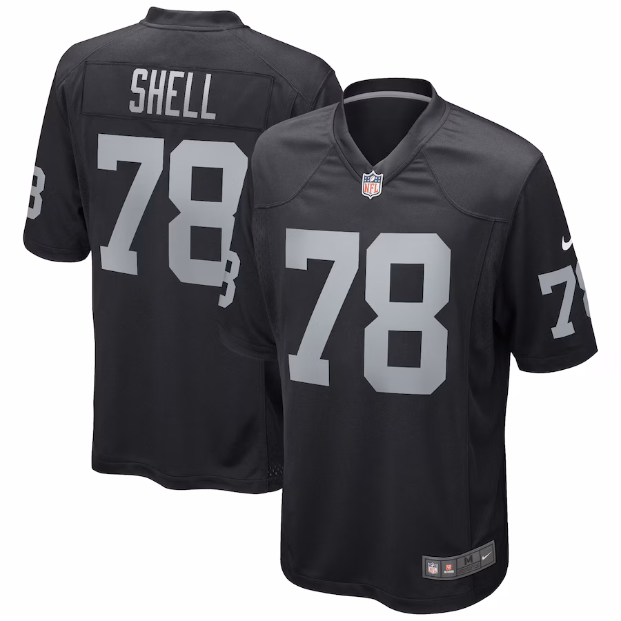 Men's Las Vegas Raiders Art Shell Nike Black Game Retired Player Jersey - ujerseystore