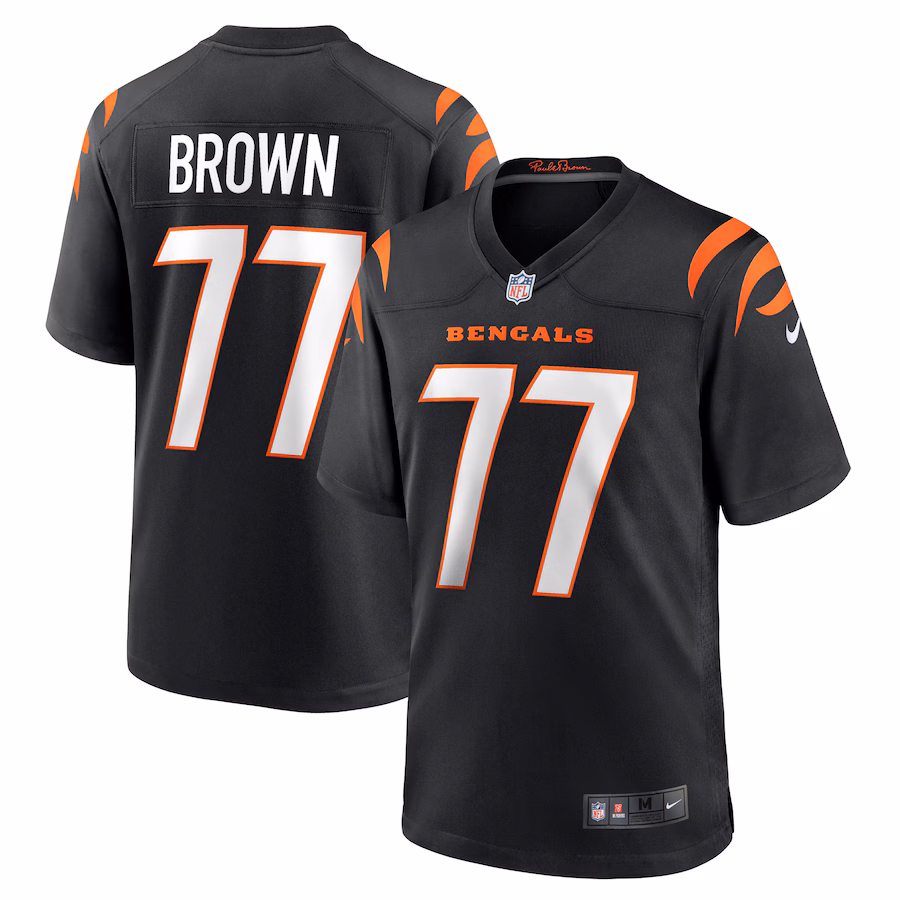 Men's Cincinnati Bengals Trent Brown Nike  Black Game Jersey - ujerseystore