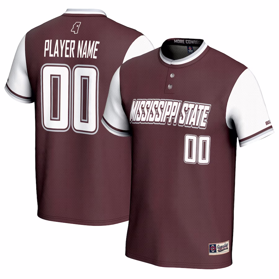 Mississippi State Bulldogs GameDay Greats Unisex NIL Pick-A-Player Lightweight Softball Jersey - Maroon - ujerseystore
