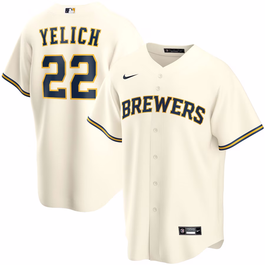 Youth Milwaukee Brewers Christian Yelich Nike Cream Alternate Replica Player Jersey - ujerseystore