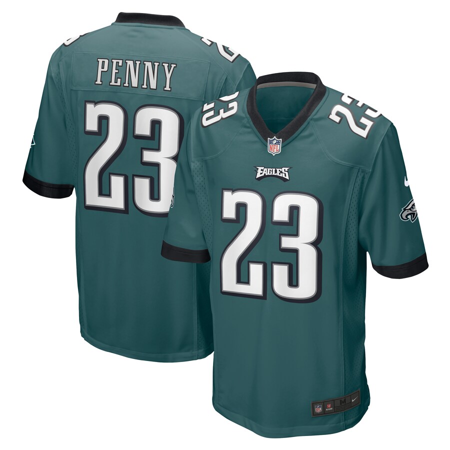 Men's Philadelphia Eagles Rashaad Penny Nike Green Game Jersey - ujerseystore