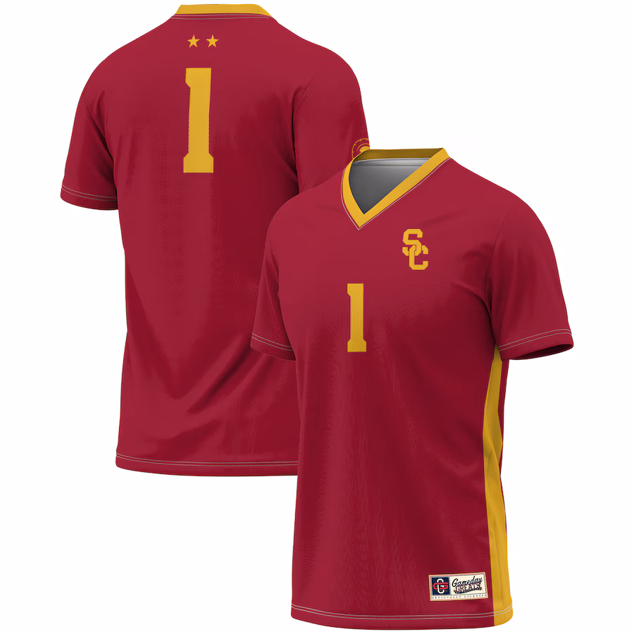 Unisex GameDay Greats #1 Cardinal USC Trojans Lightweight Soccer Fashion Jersey - ujerseystore