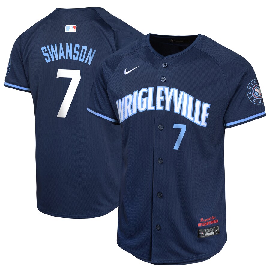 Youth Chicago Cubs Dansby Swanson Nike Navy City Connect Limited Player Jersey - ujerseystore