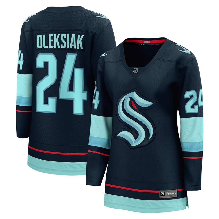 Women's Seattle Kraken Jamie Oleksiak Fanatics Branded Deep Sea Blue Home Breakaway Player Jersey - ujerseystore