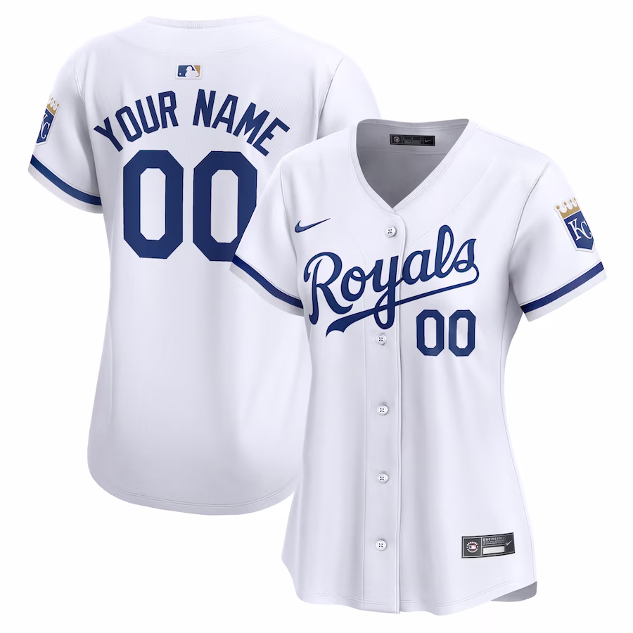 Women's Kansas City Royals Nike White Home Limited Custom Jersey - ujerseystore