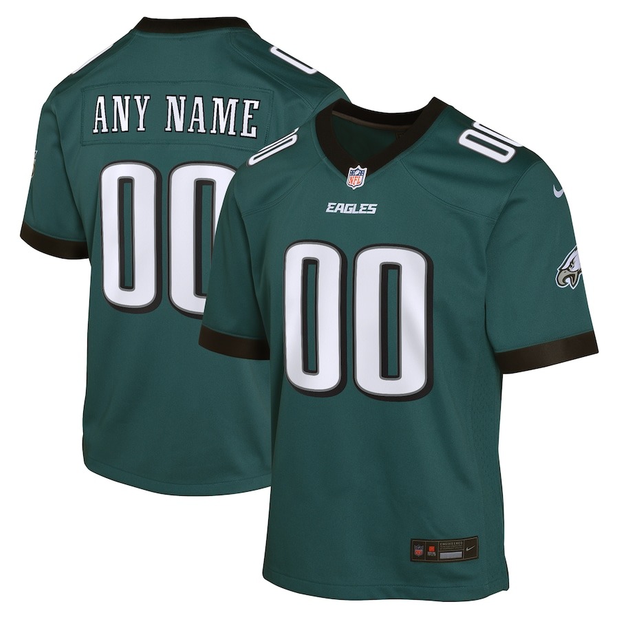 Youth Philadelphia Eagles Nike Midnight Green Custom Game Jersey - ujerseystore