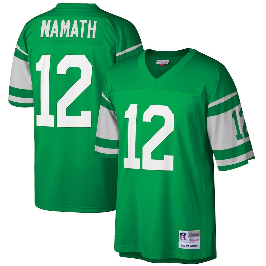 Men's New York Jets Joe Namath Mitchell & Ness Green Big & Tall 1968 Retired Player Replica Jersey - ujerseystore