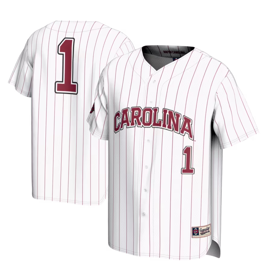 #1 South Carolina Gamecocks GameDay Greats Lightweight Baseball Fashion Jersey - White - ujerseystore
