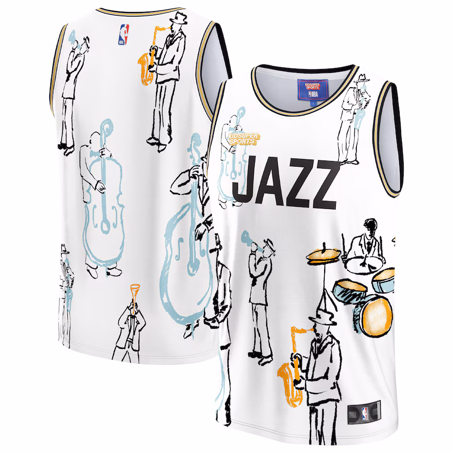 Unisex Utah Jazz NBA & KidSuper Studios by Fanatics White Hometown Jersey - ujerseystore
