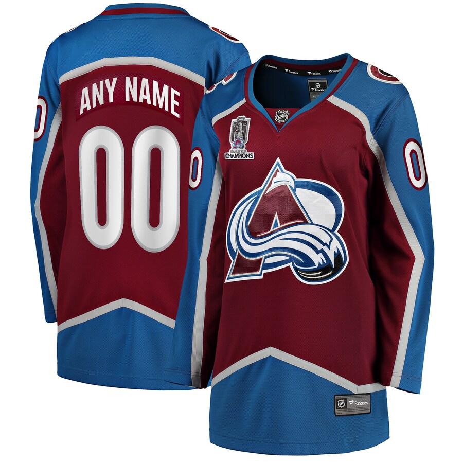 Women's Colorado Avalanche Fanatics Branded Burgundy Home 2022 Stanley Cup Champions Breakaway Custom Jersey - ujerseystore
