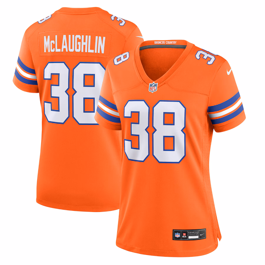 Women's Denver Broncos Jaleel McLaughlin Nike Orange Mile High Collection 1977 Throwback Player Game Jersey - ujerseystore