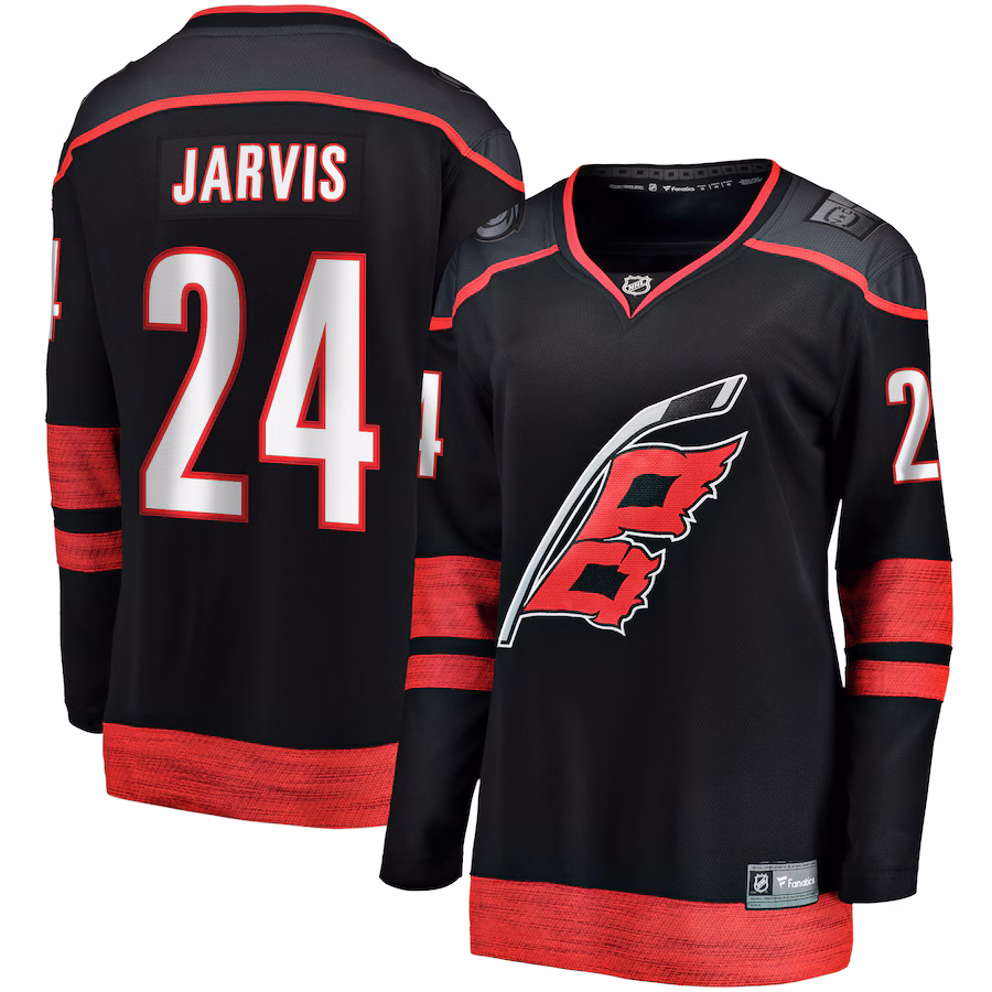 Women's Carolina Hurricanes Seth Jarvis Fanatics Black Home Breakaway Player Jersey - ujerseystore