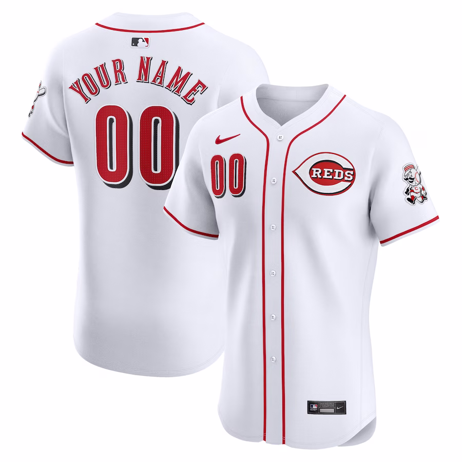 Men's Cincinnati Reds Nike White Home Elite Custom Jersey - ujerseystore