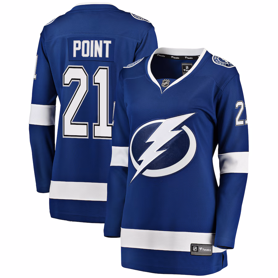 Women's Tampa Bay Lightning Brayden Point Fanatics Blue Breakaway Player Jersey - ujerseystore