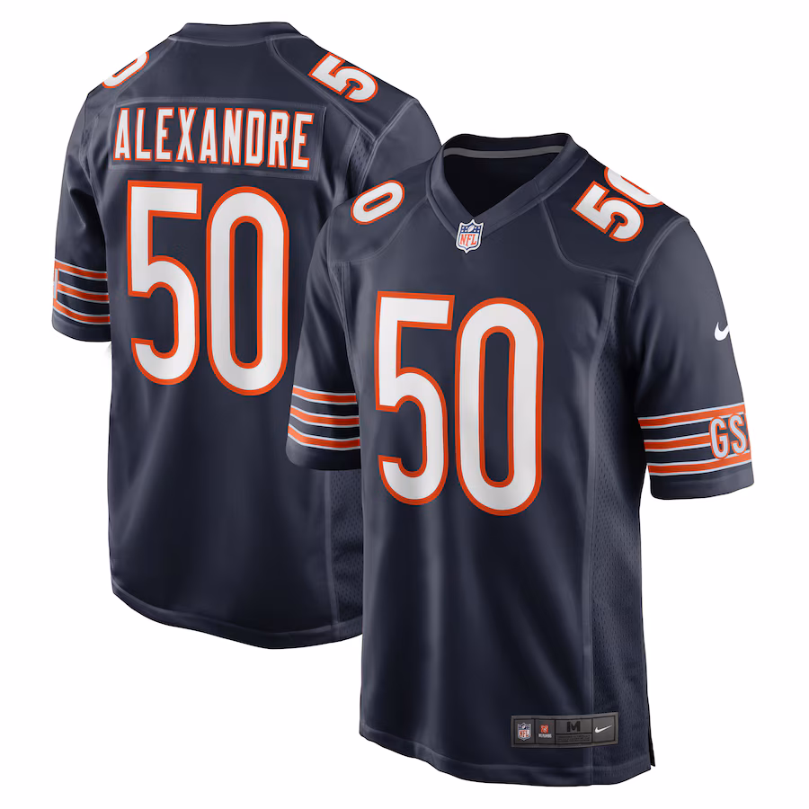 Men's Chicago Bears Deslin Alexandre Nike  Navy Team Game Jersey - ujerseystore
