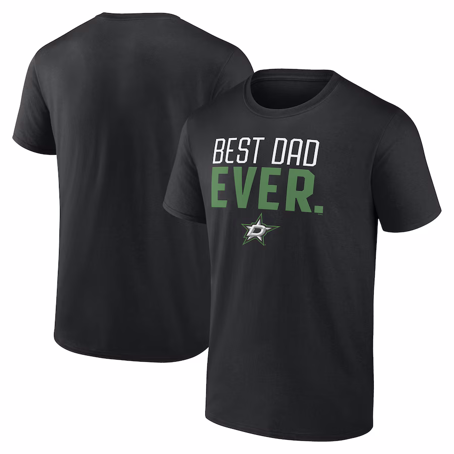 Men's Dallas Stars Black Best Dad Ever T-Shirt - ujerseystore