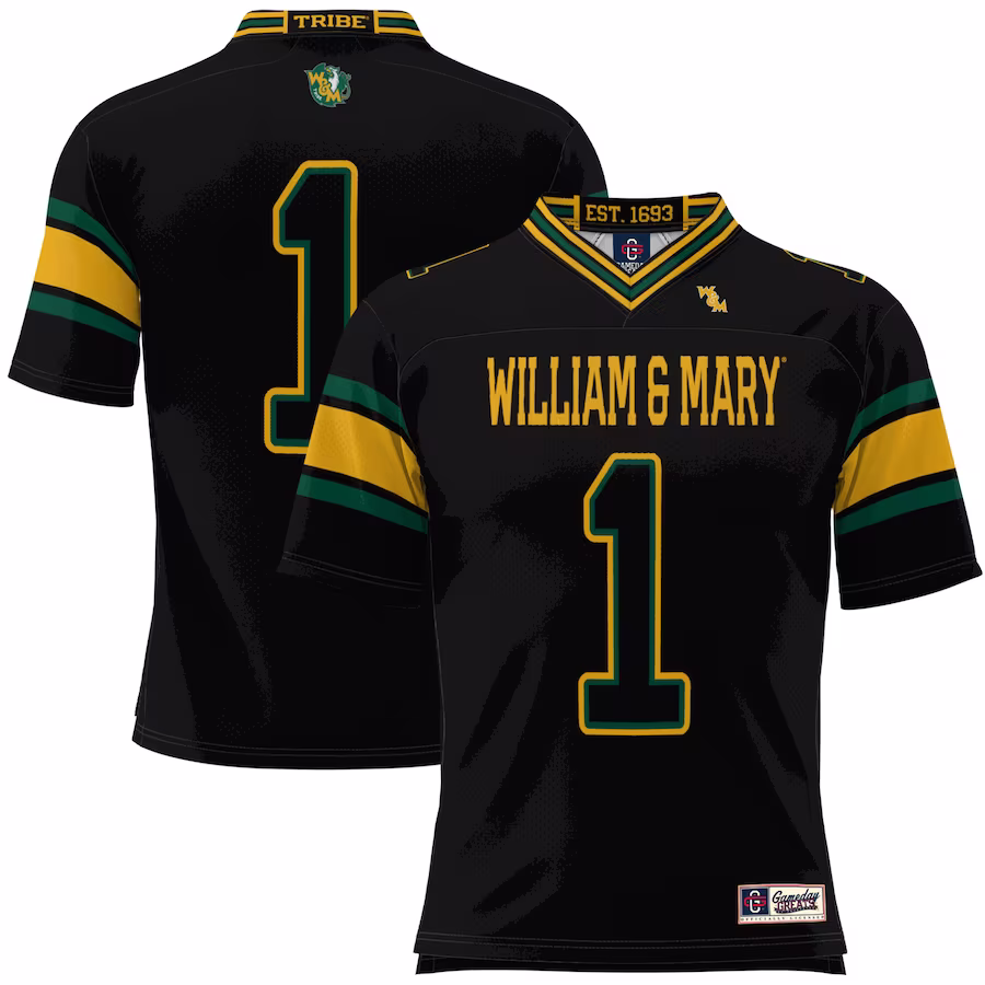 #1 William & Mary Tribe GameDay Greats Football Jersey - Black - ujerseystore