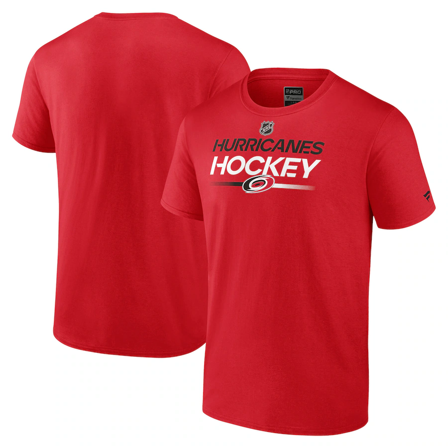 Men's Carolina Hurricanes Fanatics Red Authentic Pro Primary T-Shirt - ujerseystore