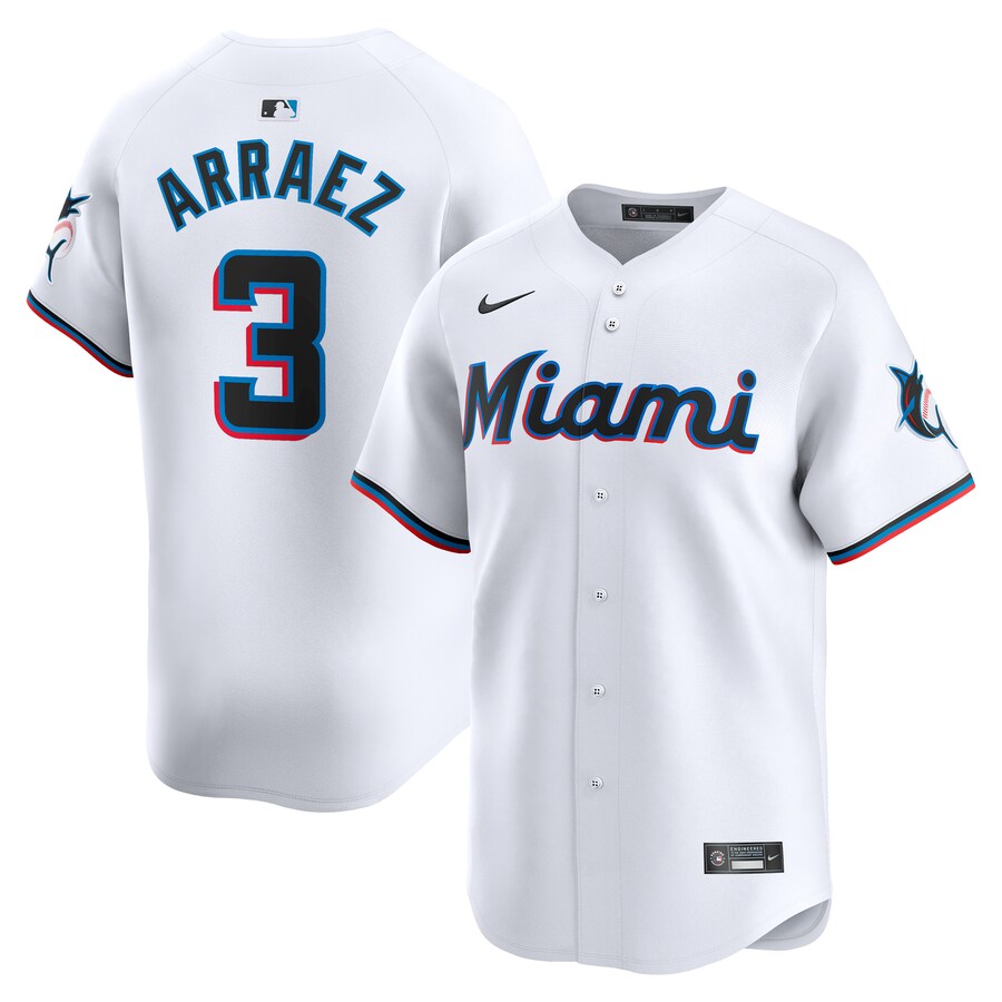 Men's Miami Marlins Luis Arraez Nike White Home Limited Player Jersey - ujerseystore