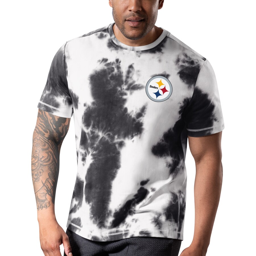 Men's Pittsburgh Steelers MSX by Michael Strahan Black Freestyle Tie-Dye T-Shirt - ujerseystore