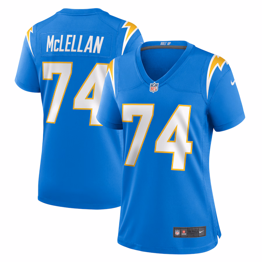 Women's Los Angeles Chargers Tyler McLellan Nike Powder Blue Game Jersey - ujerseystore