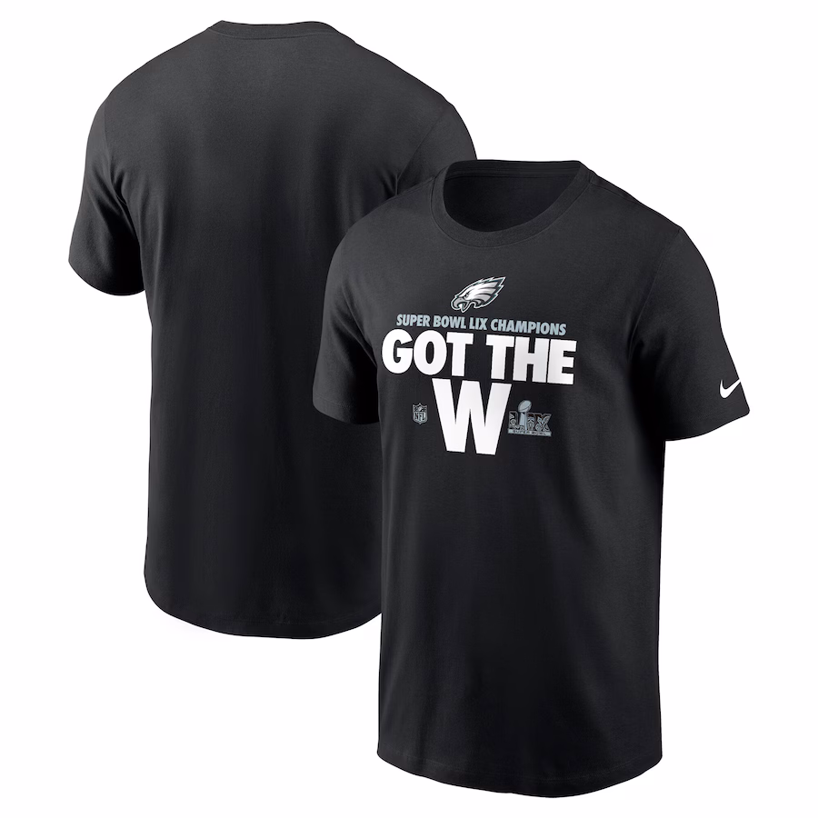 Men's Philadelphia Eagles Nike Black Super Bowl LIX Champions Parade T-Shirt - ujerseystore