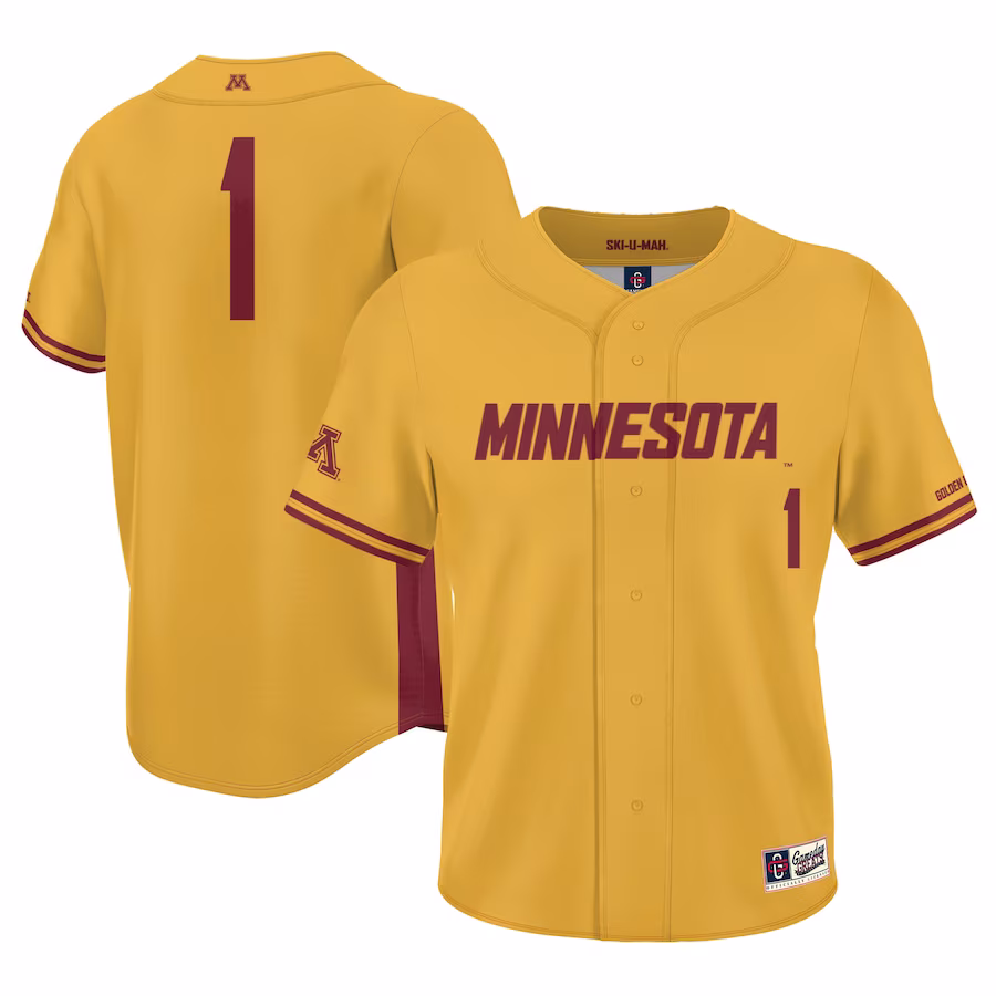 #1 Minnesota Golden Gophers GameDay Greats Lightweight Baseball Jersey - Gold - ujerseystore