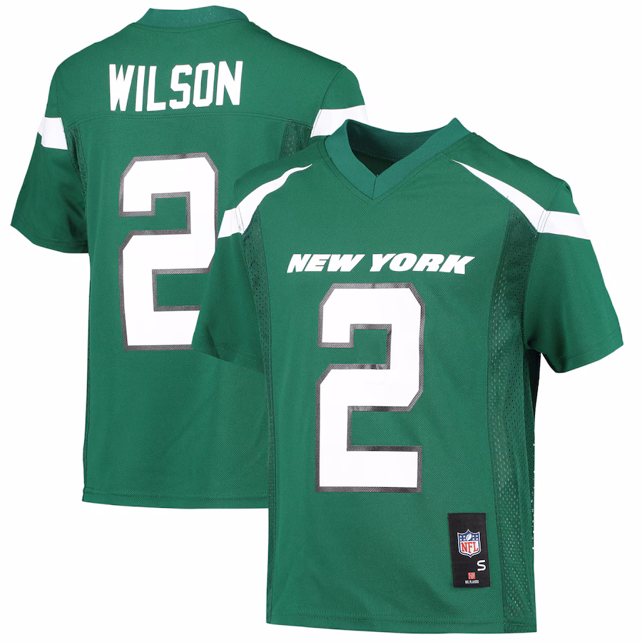 Youth New York Jets Zach Wilson Green Replica Player Jersey - ujerseystore