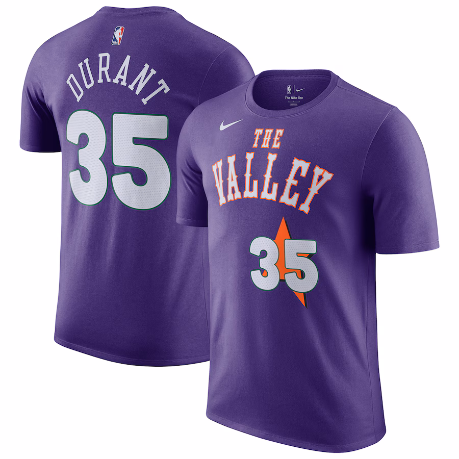 Men's Phoenix Suns Kevin Durant Nike Purple 2024/25 City Edition Name & Number T-Shirt - ujerseystore
