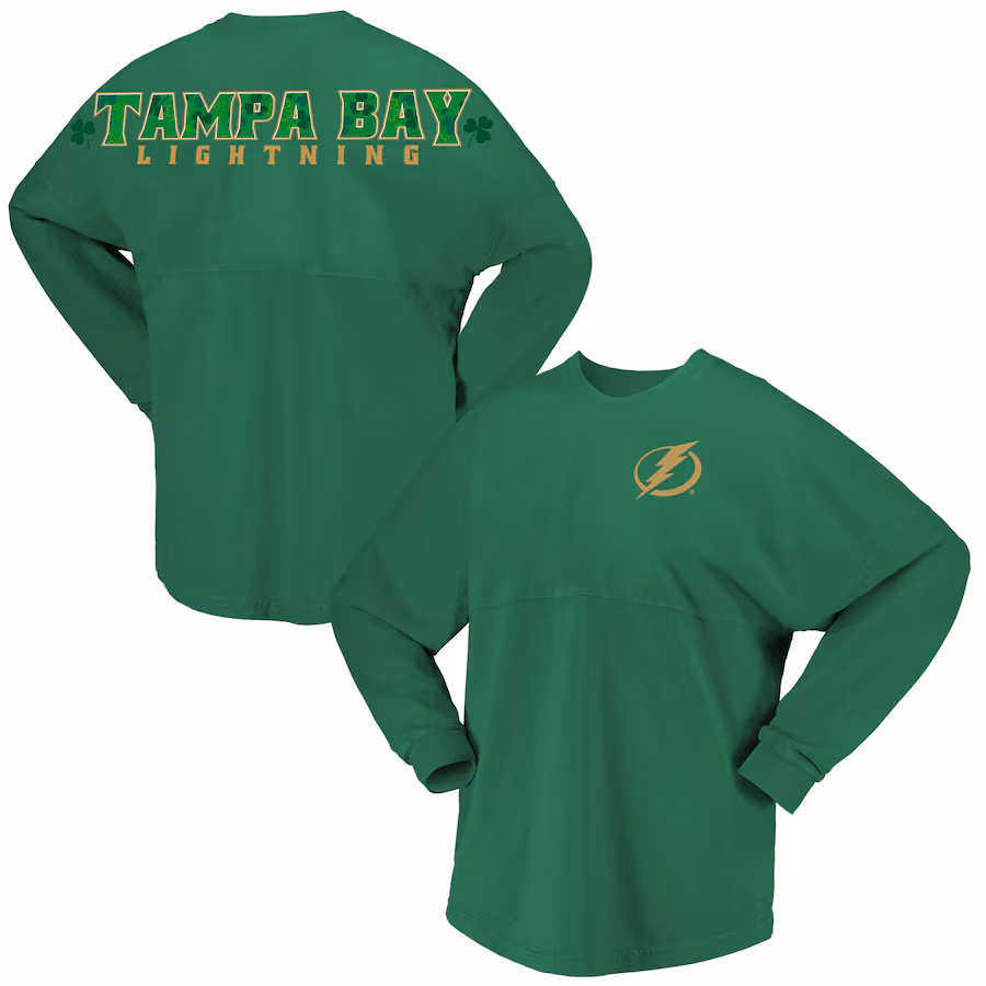 Women's Tampa Bay Lightning Fanatics Kelly Green St. Patrick's Day Spirit Jersey T-Shirt - ujerseystore