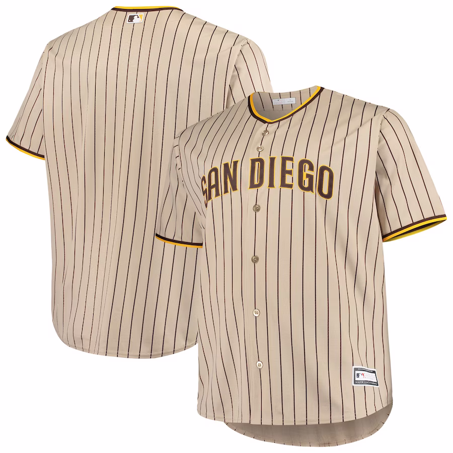 Men's San Diego Padres Brown Big & Tall Road Replica Team Jersey - ujerseystore