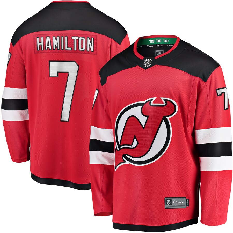 Men's New Jersey Devils Dougie Hamilton Fanatics Branded Red Home Premier Breakaway Player Jersey - ujerseystore