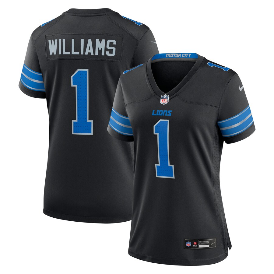 Women's Detroit Lions Jameson Williams Nike Black 2nd Alternate Game Player Jersey - ujerseystore