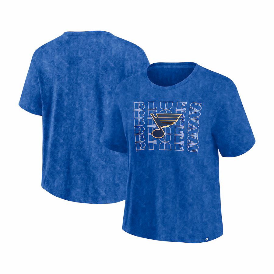 Women's St. Louis Blues Fanatics Blue Faded Wash T-Shirt - ujerseystore