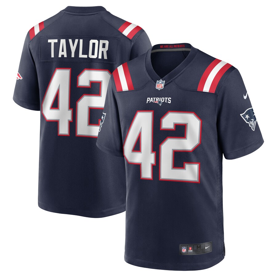 Men's New England Patriots J.J. Taylor Nike Navy Team Game Jersey - ujerseystore