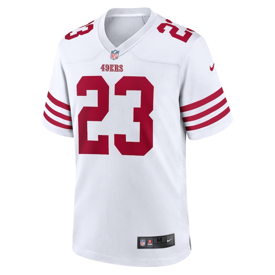 Men's San Francisco 49ers Christian McCaffrey Nike White Game Player Jersey - ujerseystore