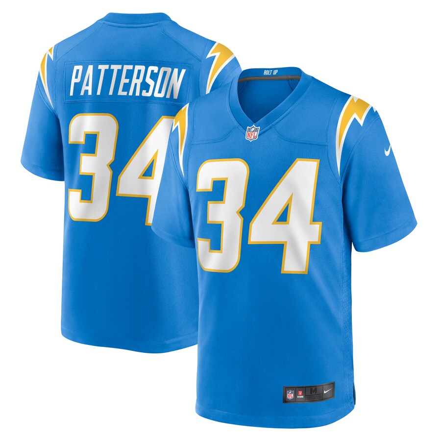 Men's Los Angeles Chargers Jaret Patterson Nike  Powder Blue Team Game Jersey - ujerseystore