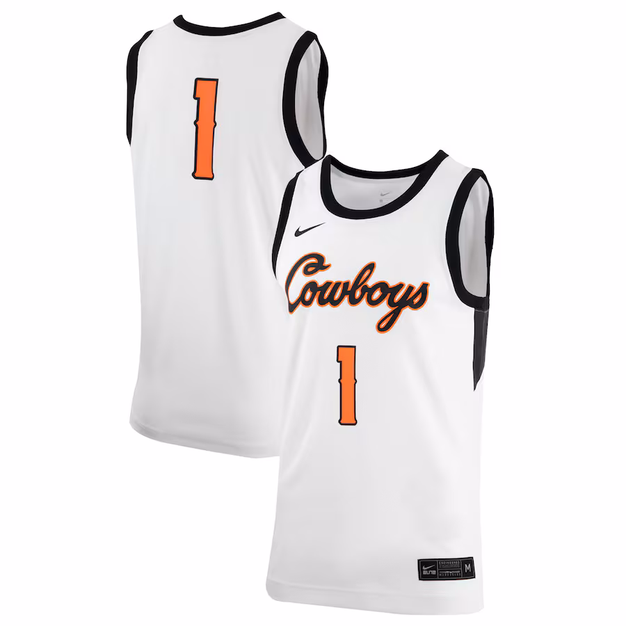Men's Nike White Oklahoma State Cowboys Retro Replica Basketball Jersey - ujerseystore