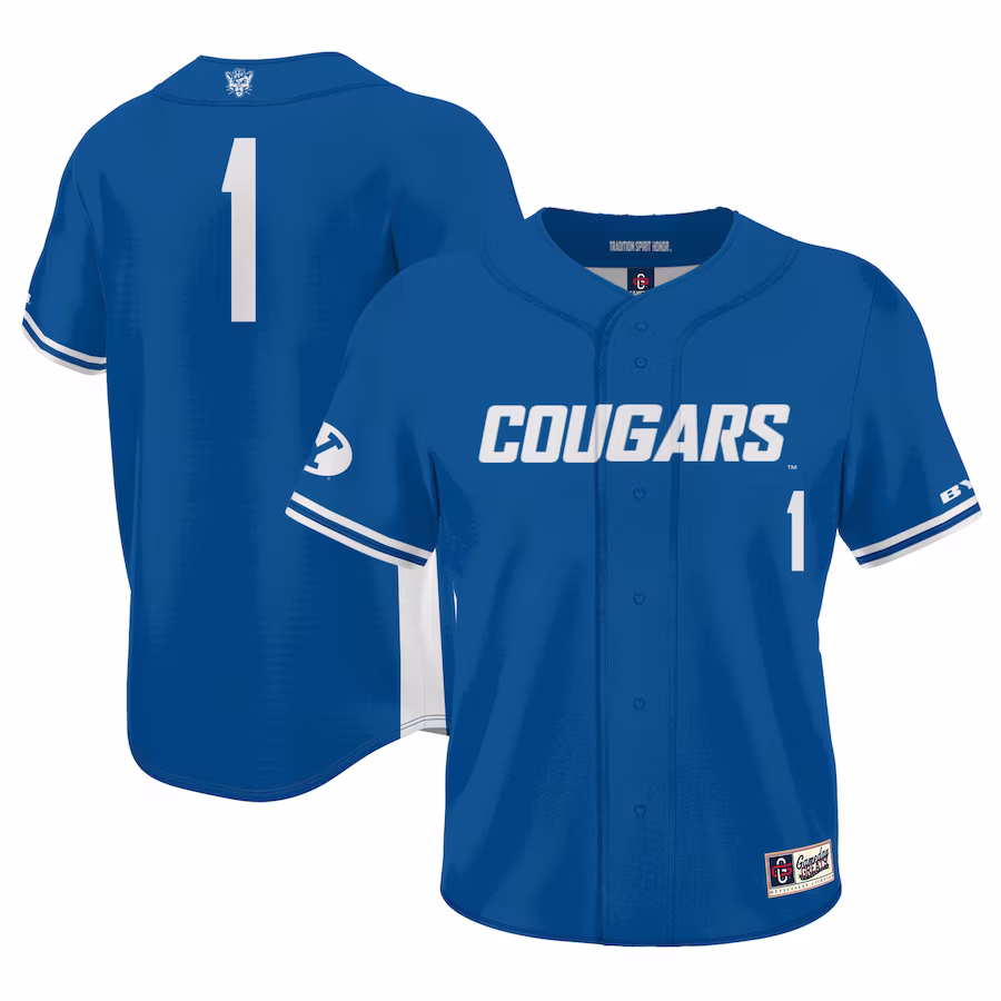 #1 BYU Cougars GameDay Greats Lightweight Baseball Jersey - Royal - ujerseystore