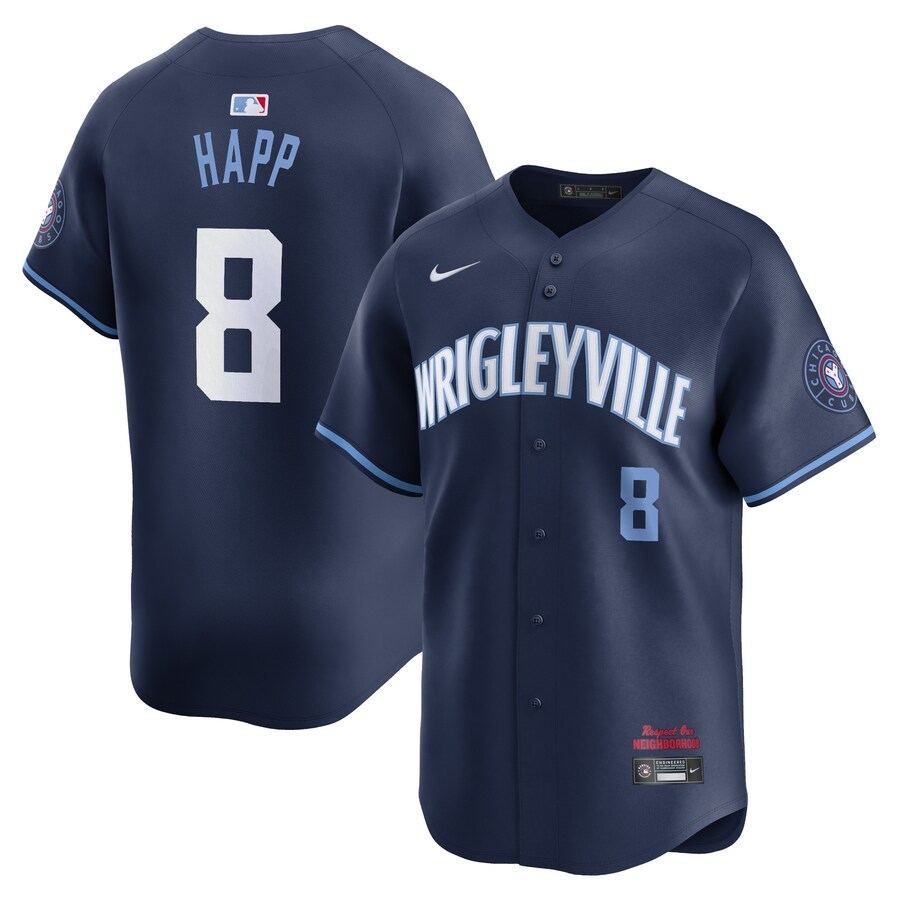 Men's Chicago Cubs Ian Happ Nike Navy City Connect Limited Player Jersey - ujerseystore