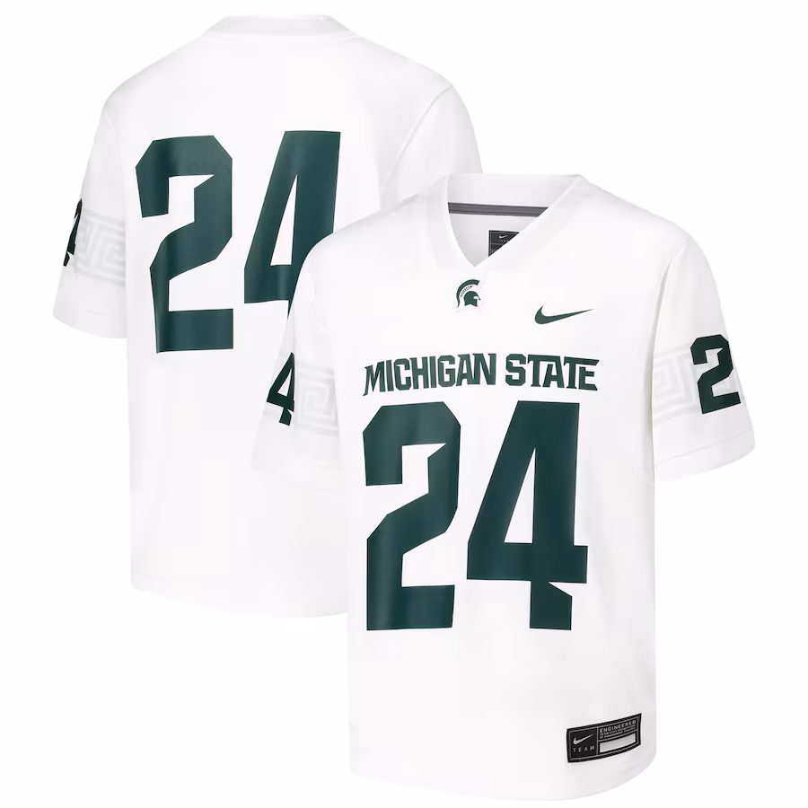 Youth Nike #24 White Michigan State Spartans Untouchable Football Jersey - ujerseystore