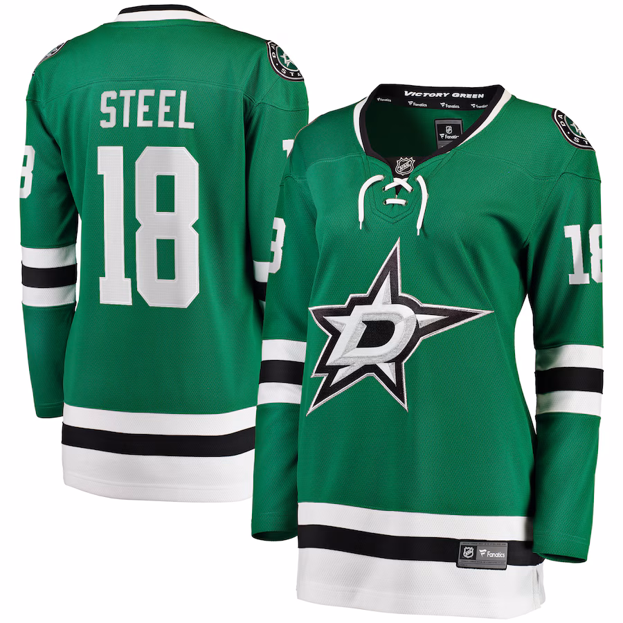 Women's Dallas Stars Sam Steel Fanatics Kelly Green Home Breakaway Player Jersey - ujerseystore