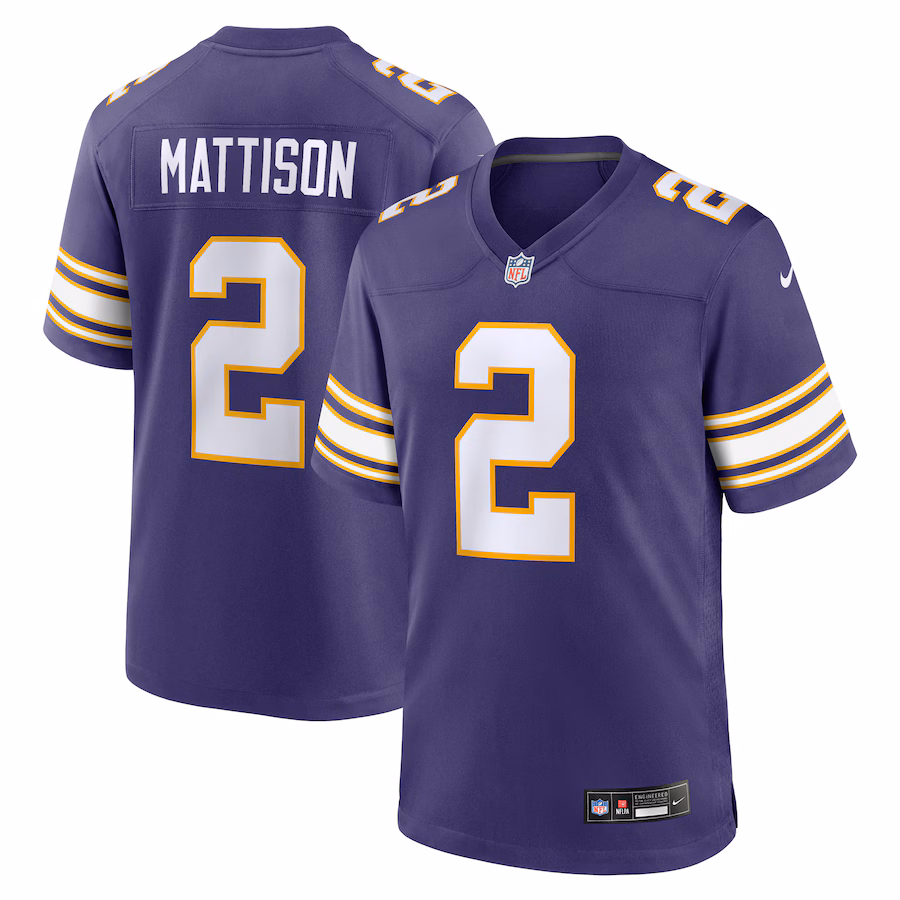 Men's Minnesota Vikings Alexander Mattison Nike Purple Classic Player Game Jersey - ujerseystore