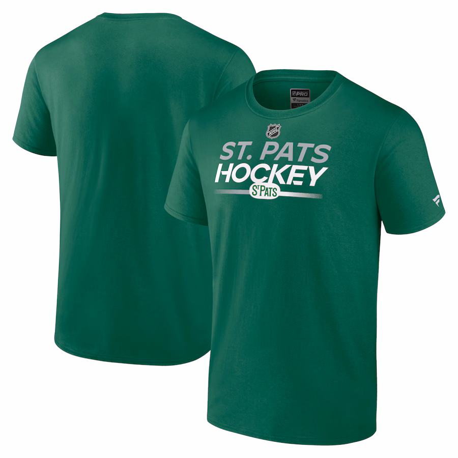 Men's Toronto St. Pats Fanatics Green Authentic Pro Wordmark T-Shirt - ujerseystore