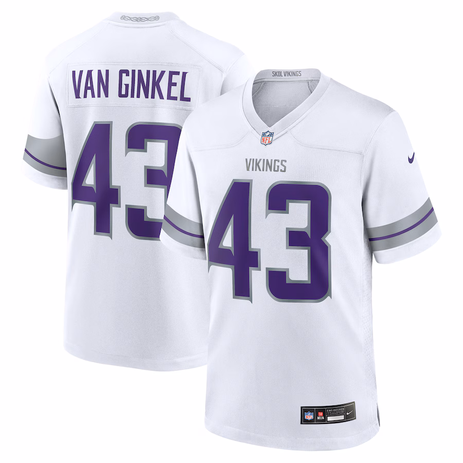 Men's Minnesota Vikings Andrew Van Ginkel Nike White Alternate Game Jersey - ujerseystore
