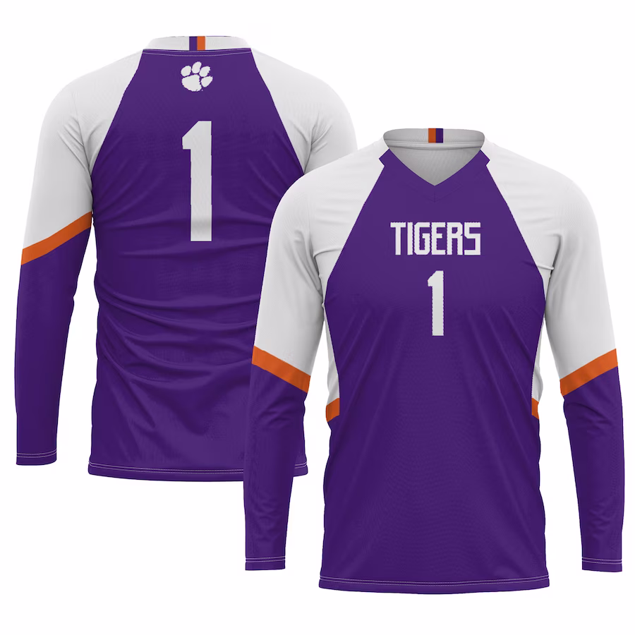 #1 Clemson Tigers GameDay Greats Youth Lightweight Women's Volleyball Jersey - Purple - ujerseystore